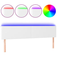 Thumbnail for LED Kopfteil Weiß 200x5x78/88 cm Kunstleder