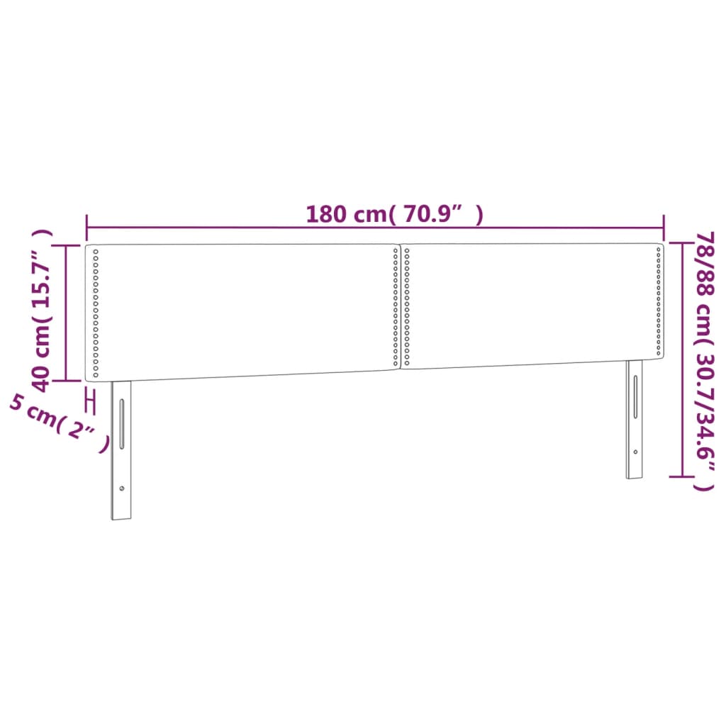 LED Kopfteil Grün 180x5x78/88 cm Stoff