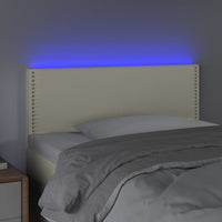 Thumbnail for LED Kopfteil Creme 90x5x78/88 cm Kunstleder