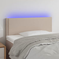 Thumbnail for LED Kopfteil Cappuccino-Braun 90x5x78/88 cm Kunstleder