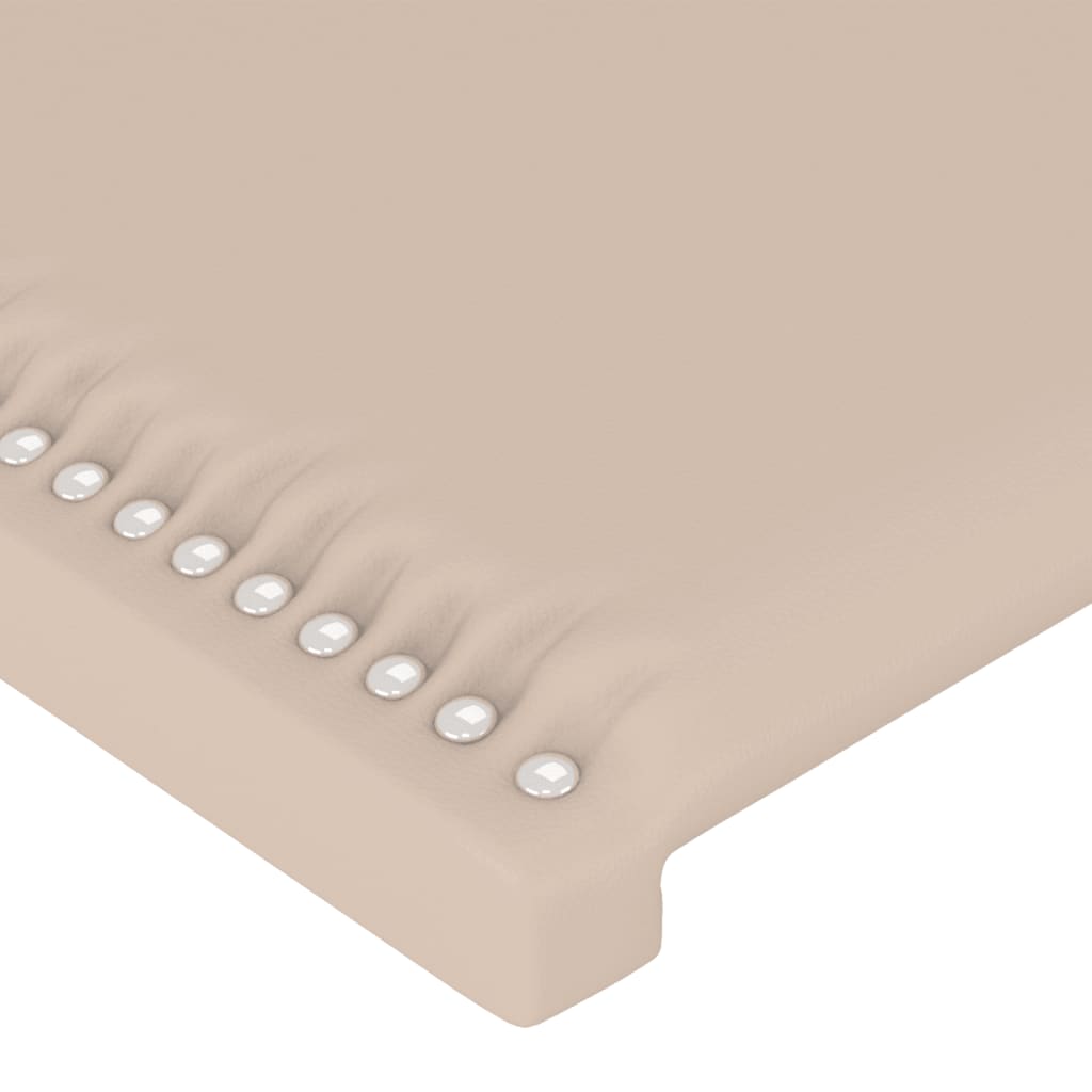 LED Kopfteil Cappuccino-Braun 200x5x78/88 cm Kunstleder