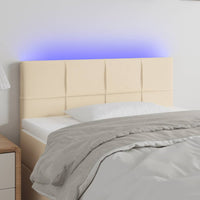 Thumbnail for LED Kopfteil Creme 100x5x78/88 cm Stoff