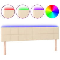 Thumbnail for LED Kopfteil Creme 180x5x78/88 cm Stoff