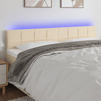 Thumbnail for LED Kopfteil Creme 180x5x78/88 cm Stoff