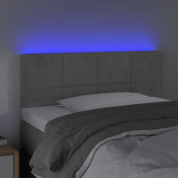 Thumbnail for LED Kopfteil Hellgrau 80x5x78/88 cm Samt
