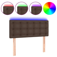 Thumbnail for LED Kopfteil Braun 100x5x78/88 cm Kunstleder