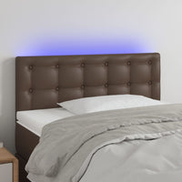 Thumbnail for LED Kopfteil Braun 100x5x78/88 cm Kunstleder