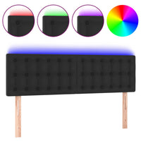 Thumbnail for LED Kopfteil Schwarz 144x5x78/88 cm Kunstleder