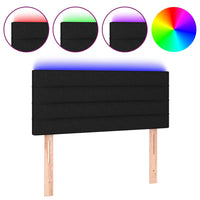 Thumbnail for LED Kopfteil Schwarz 100x5x78/88 cm Stoff