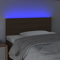 Thumbnail for LED Kopfteil Dunkelbraun 100x5x78/88 cm Stoff