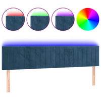 Thumbnail for LED Kopfteil Dunkelblau 180x5x78/88 cm Samt