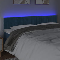 Thumbnail for LED Kopfteil Dunkelblau 180x5x78/88 cm Samt