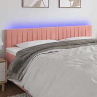 Thumbnail for LED Kopfteil Rosa 180x5x78/88 cm Samt