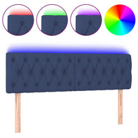 Thumbnail for LED Kopfteil Blau 160x7x78/88 cm Stoff