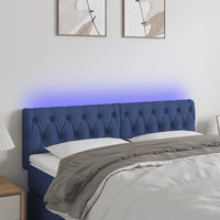 Thumbnail for LED Kopfteil Blau 160x7x78/88 cm Stoff