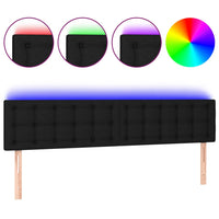Thumbnail for LED Kopfteil Schwarz 180x5x78/88 cm Stoff
