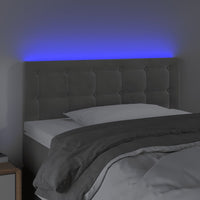 Thumbnail for LED Kopfteil Hellgrau 90x5x78/88 cm Samt