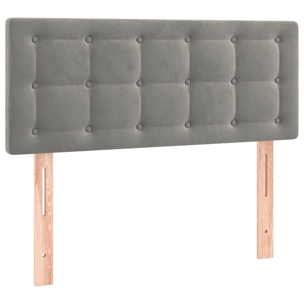 LED Kopfteil Hellgrau 90x5x78/88 cm Samt