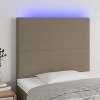 Thumbnail for LED Kopfteil Taupe 80x5x118/128 cm Stoff
