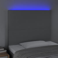 Thumbnail for LED Kopfteil Hellgrau 90x5x118/128 cm Stoff