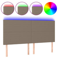 Thumbnail for LED Kopfteil Taupe 180x5x118/128 cm Stoff