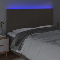 Thumbnail for LED Kopfteil Taupe 180x5x118/128 cm Stoff