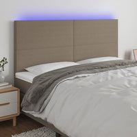 Thumbnail for LED Kopfteil Taupe 180x5x118/128 cm Stoff