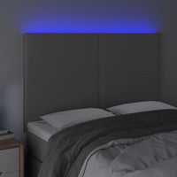 Thumbnail for LED Kopfteil Grau 144x5x118/128 cm Kunstleder