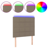 Thumbnail for LED Kopfteil Taupe 90x5x118/128 cm Stoff
