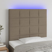 Thumbnail for LED Kopfteil Taupe 90x5x118/128 cm Stoff
