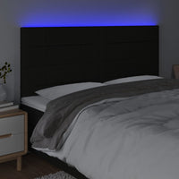 Thumbnail for LED Kopfteil Schwarz 160x5x118/128 cm Stoff