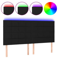 Thumbnail for LED Kopfteil Schwarz 180x5x118/128 cm Stoff
