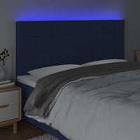 Thumbnail for LED Kopfteil Blau 180x5x118/128 cm Stoff