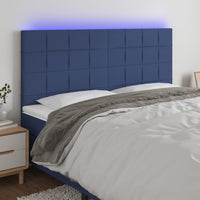 Thumbnail for LED Kopfteil Blau 180x5x118/128 cm Stoff