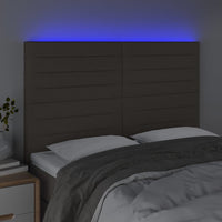 Thumbnail for LED Kopfteil Taupe 144x5x118/128 cm Stoff