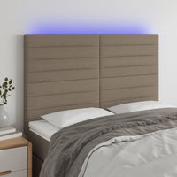 Thumbnail for LED Kopfteil Taupe 144x5x118/128 cm Stoff
