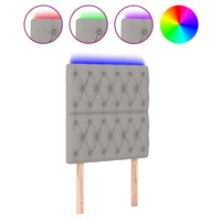 Thumbnail for LED Kopfteil Hellgrau 80x7x118/128 cm Stoff