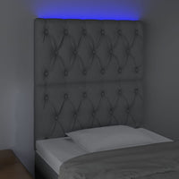 Thumbnail for LED Kopfteil Hellgrau 80x7x118/128 cm Stoff