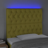 Thumbnail for LED Kopfteil Grün 100x7x118/128 cm Stoff
