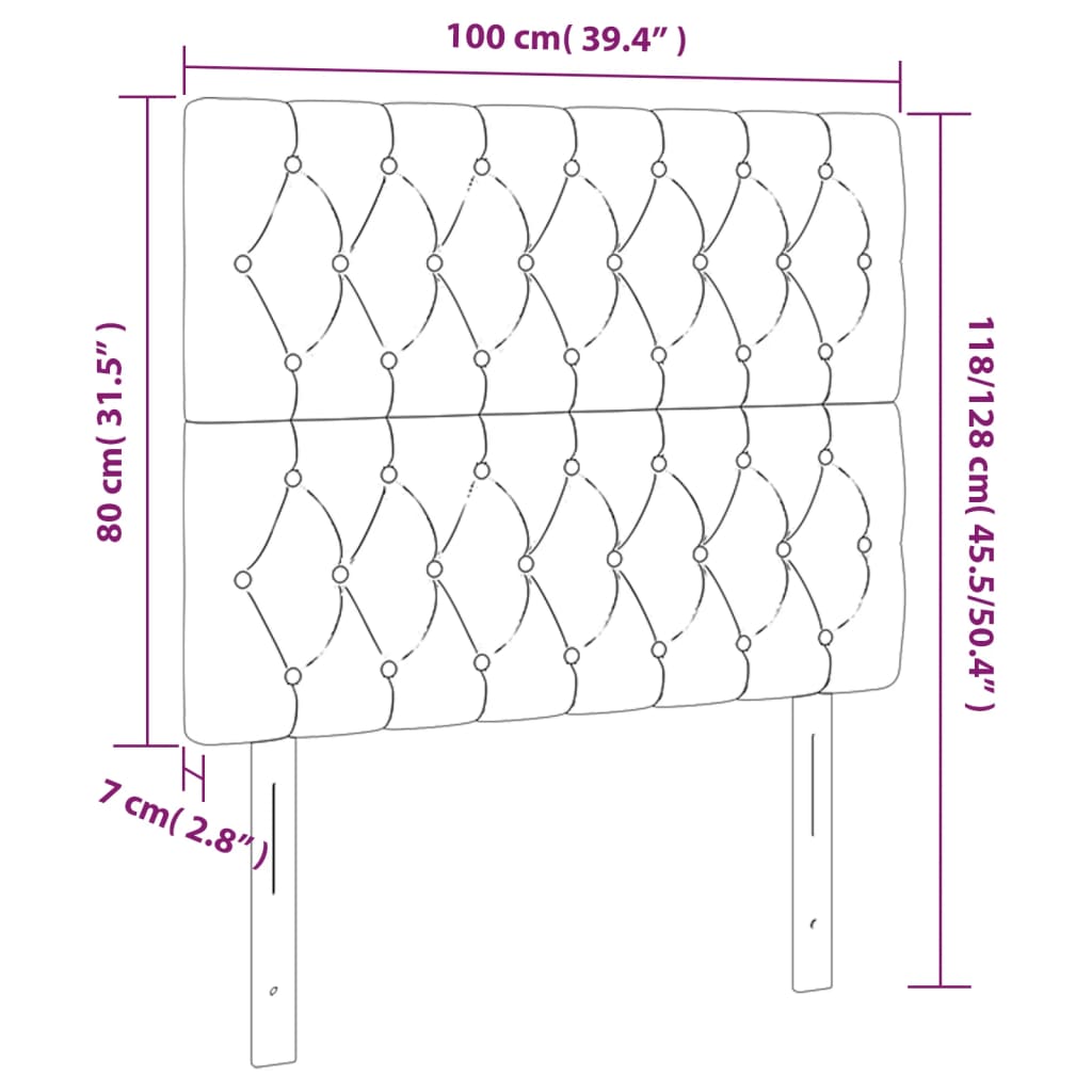 LED Kopfteil Grün 100x7x118/128 cm Stoff