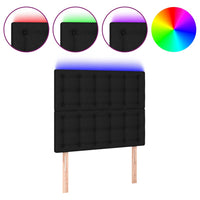 Thumbnail for LED Kopfteil Schwarz 90x5x118/128 cm Stoff