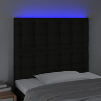 Thumbnail for LED Kopfteil Schwarz 90x5x118/128 cm Stoff