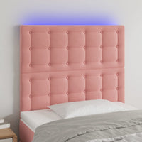 Thumbnail for LED Kopfteil Rosa 80x5x118/128 cm Samt