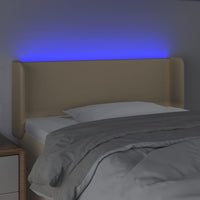 Thumbnail for LED Kopfteil Creme 93x16x78/88 cm Stoff