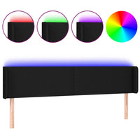 Thumbnail for LED Kopfteil Schwarz 203x16x78/88 cm Stoff