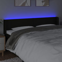 Thumbnail for LED Kopfteil Schwarz 203x16x78/88 cm Stoff