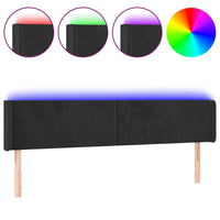Thumbnail for LED Kopfteil Schwarz 163x16x78/88 cm Samt