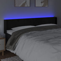 Thumbnail for LED Kopfteil Schwarz 163x16x78/88 cm Samt