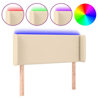Thumbnail for LED Kopfteil Creme 83x16x78/88 cm Stoff