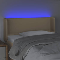 Thumbnail for LED Kopfteil Creme 83x16x78/88 cm Stoff